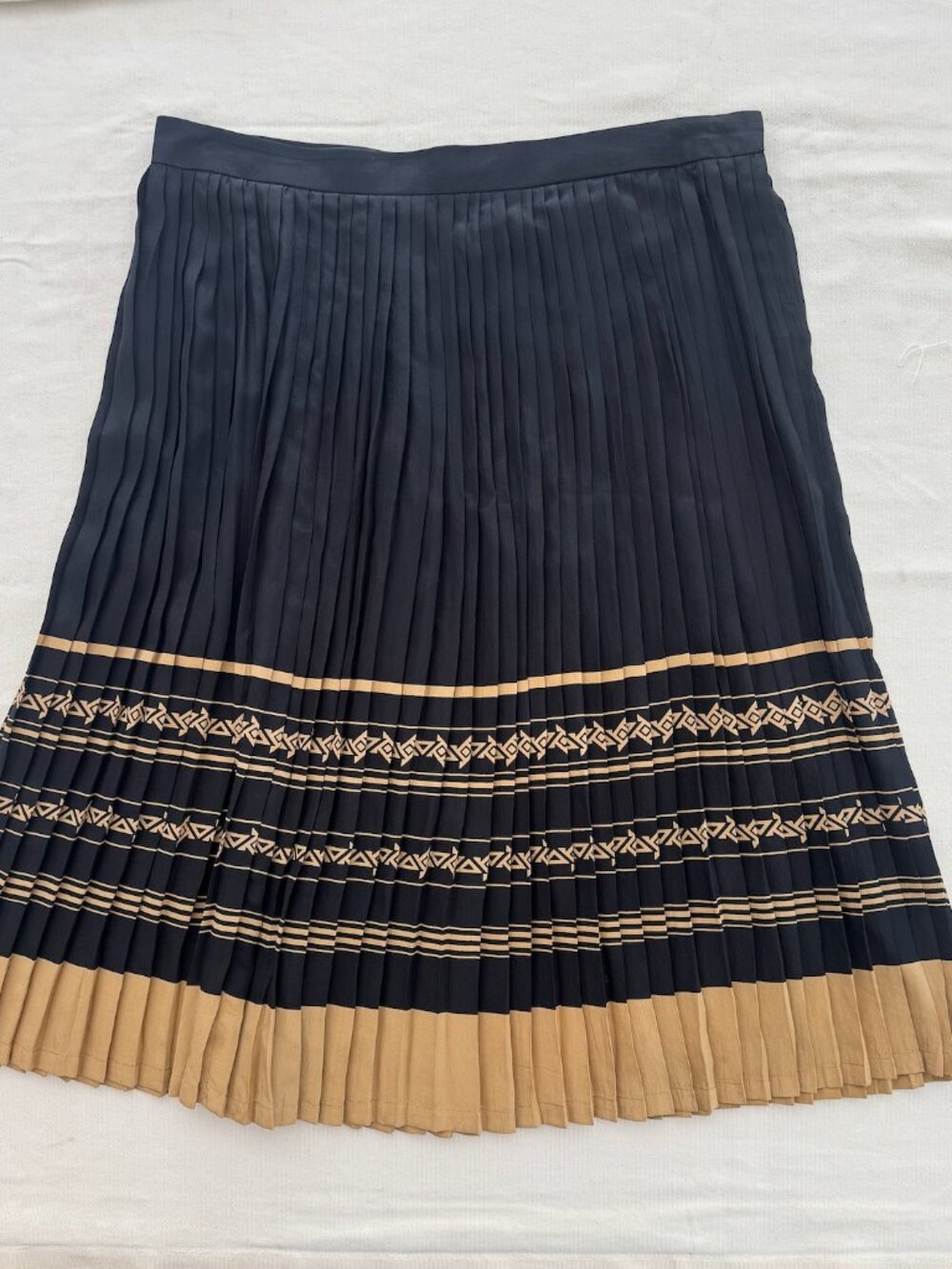 Pleated silk skirt